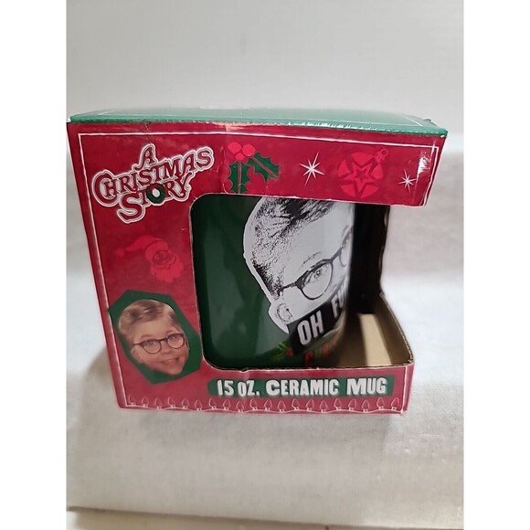 NIB Mug 15oz A Christmas Story “Oh Fudge” Holiday RALPHIE MUG Green - Picture 6 of 8